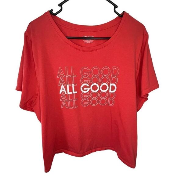 Lane Bryant Red Graphic “All Good” T-Shirt - Picture 2 of 4